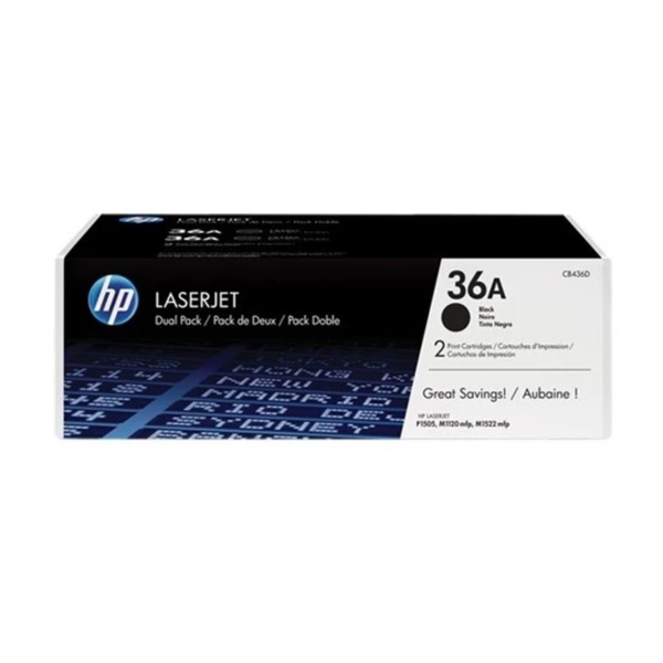 HP 36A 2'li Paket 2000 Sayfa Kapasiteli Siyah Toner CB436AD - Main view