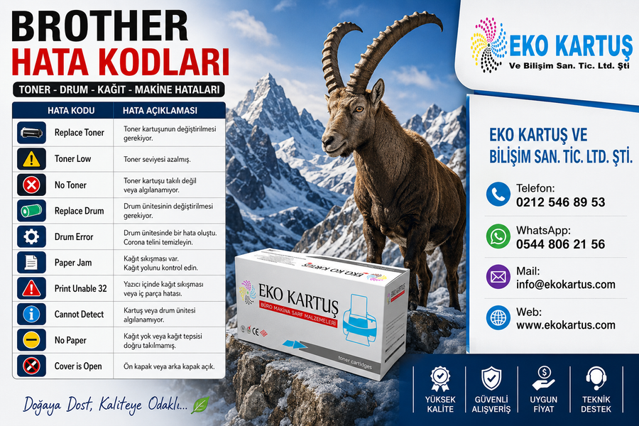 Brother Toner Hata Kodları ve Uyarıları