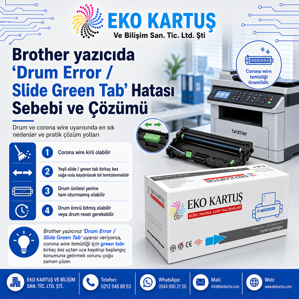 Brother Drum Error / Slide Green Tab Hatası Nedir? Kesin Çözüm Yolları