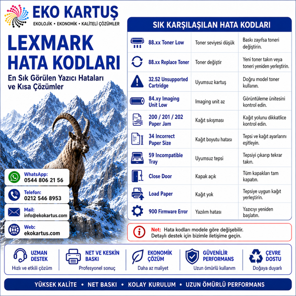 Lexmark Yazıcı Hata Kodları ve Çözümleri