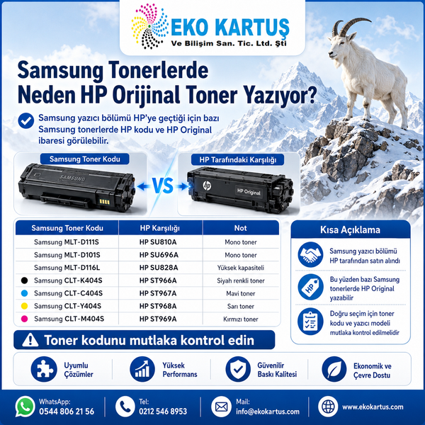 Samsung Tonerlerde Neden HP Orijinal Toner Yazıyor?
