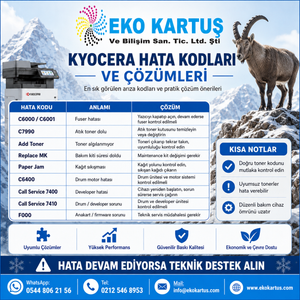 Kyocera Hata Kodları ve Çözümleri (Güncel Rehber)