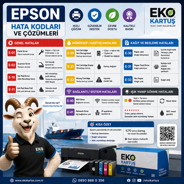 EPSON YAZICI HATA KODLARI VE ÇÖZÜMLERİ