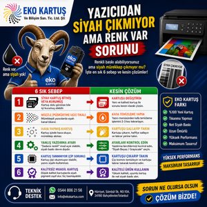 Yazıcıdan Siyah Çıkmıyor Ama Renk Var Sorunu