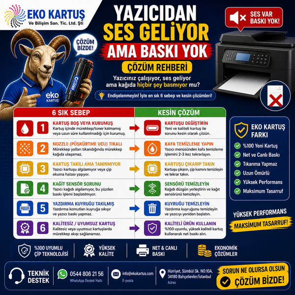 Yazıcıdan Ses Geliyor Ama Baskı Yok