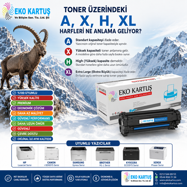 Toner Üzerindeki A, X, H, XL Harfleri Ne Anlama Geliyor?