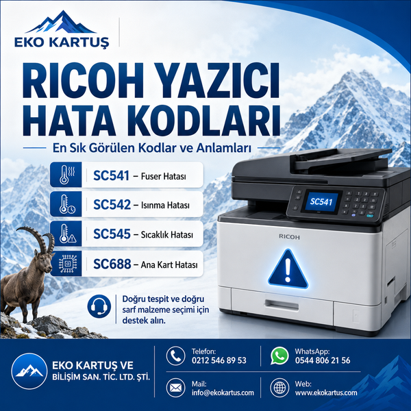 Ricoh Yazıcılarda Sık Görülen Hata Kodları ve Anlamları