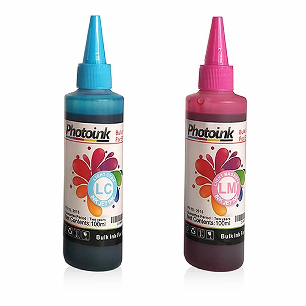 2 x 100ml Premium Epson Uyumlu Light Cyan Light Magenta Fotoğraf Mürekkebi - Main view