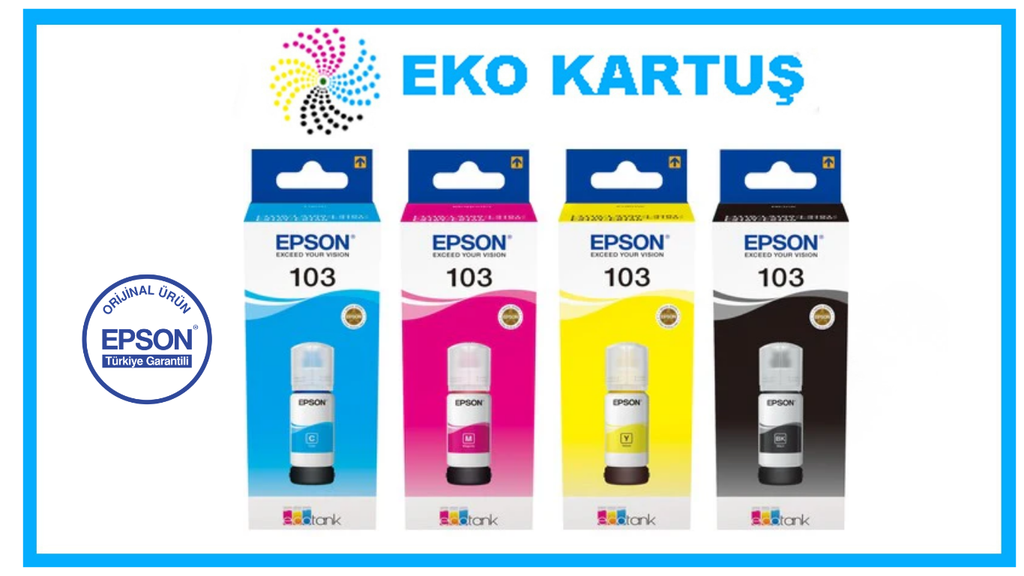 Epson EcoTank L3150 (103 4 RENK) TAKIM  Mürekkep