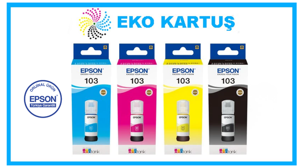 Epson EcoTank L3150 (103 4 RENK) TAKIM  Mürekkep