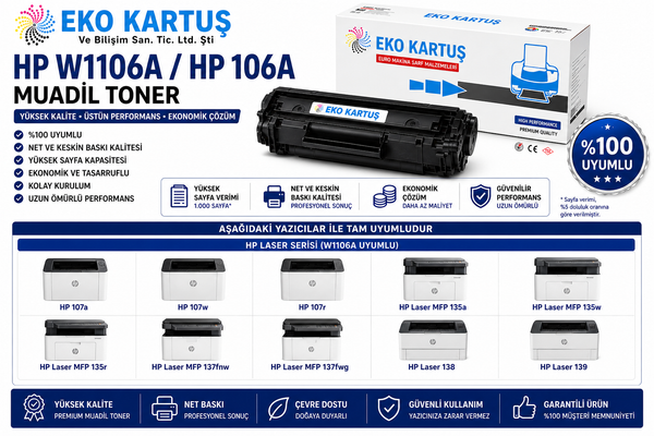 Hp Laser 107r CHIPLI 106A Muadil Toneri