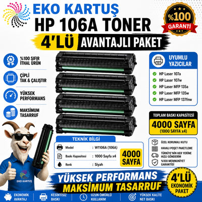 Hp 4ZB78A 4’LÜ AVANTAJLI ÇİPLİ106A Muadil Toneri