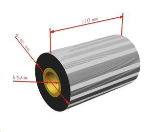 WX-10FBK Standart Wax Ribbon 110mm x 300m 1 inç Outside