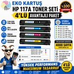 Hp Color Laser MFP 179fnw 117A(W2070A) 4'LÜ SET ÇİPLİ Muadil Toner