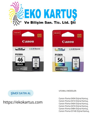 Canon PG-46 9059B001 Siyah --- CL 56 9061B001 Renkli Orijinal Kartuş Seti