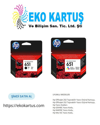 Hp 651-C2P10AE Siyah-651-C2P11AE Renkli Orjinal Kartuş 2'li PAKET