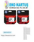 HP 652 F6V25AE Siyah - HP 652 F6V24AE Renkli  Orijinal Kartuş 2'Lİ PAKET