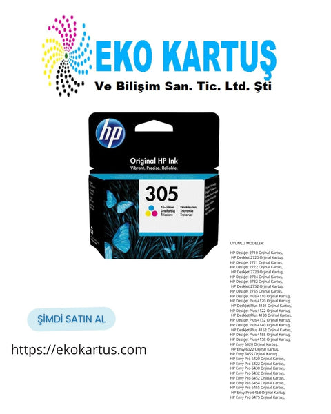 HP 305-3YM60AE Renkli Orjinal Kartuş