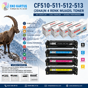 HP CF510A  SET (204A) 4 RENK MUADİL TONER