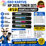 Hp Color LaserJet Pro MFP M283cdw 207A (W2210) SET ÇİPLİ  Muadil Toner