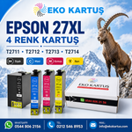 Epson 27XL Yüksek Kapasiteli Uyumlu Kartuş SET 4'LÜ PAKET