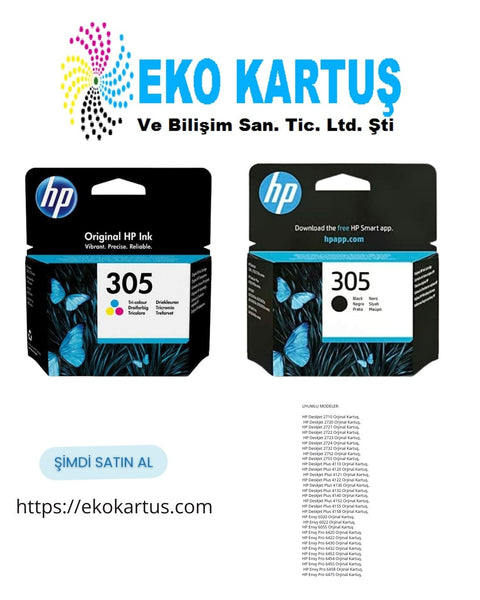 Hp 304 Siyah N9K06AE + Hp 304 Renkli N9K05AE Kartuş Seti (Muadil)