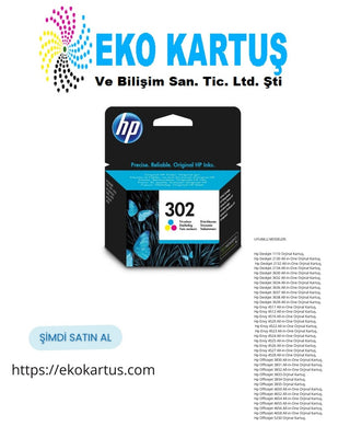 HP 302 F6U65AE Renkli Orijinal Kartuş