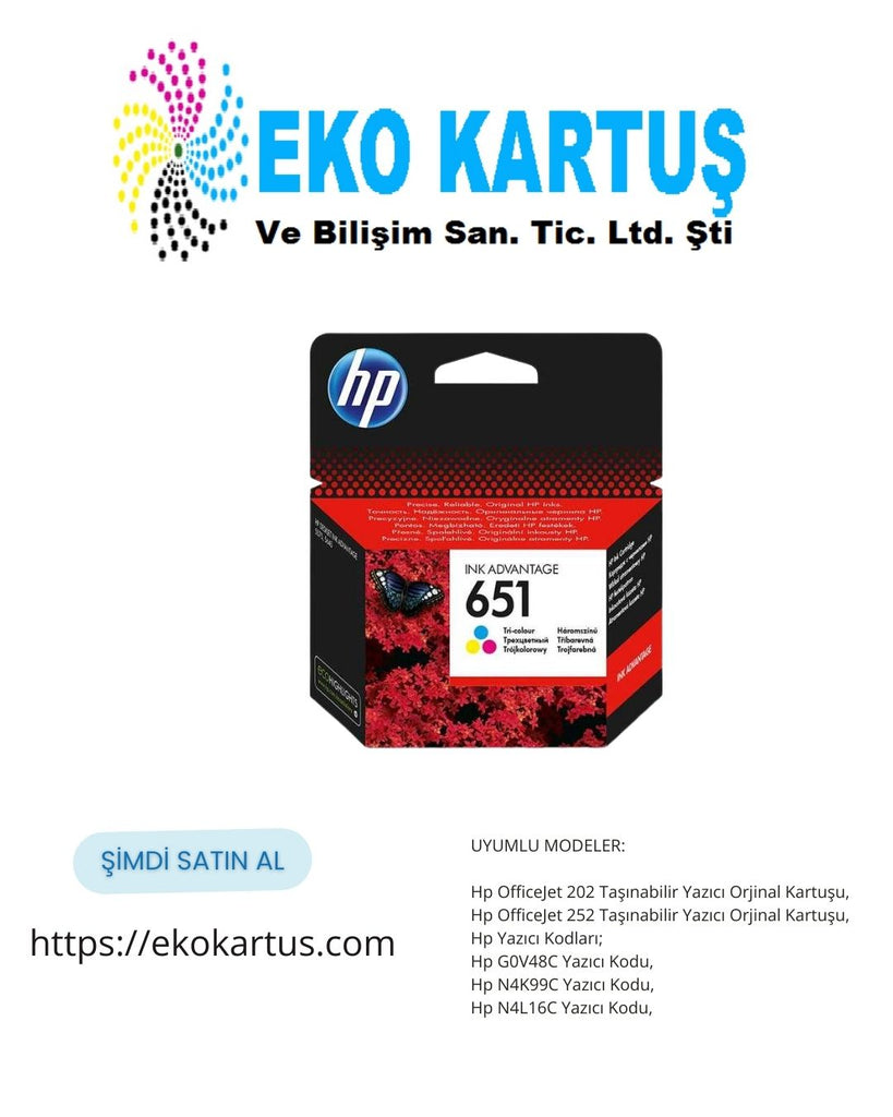 Hp 651-C2P11AE Renkli Orjinal Kartuş
