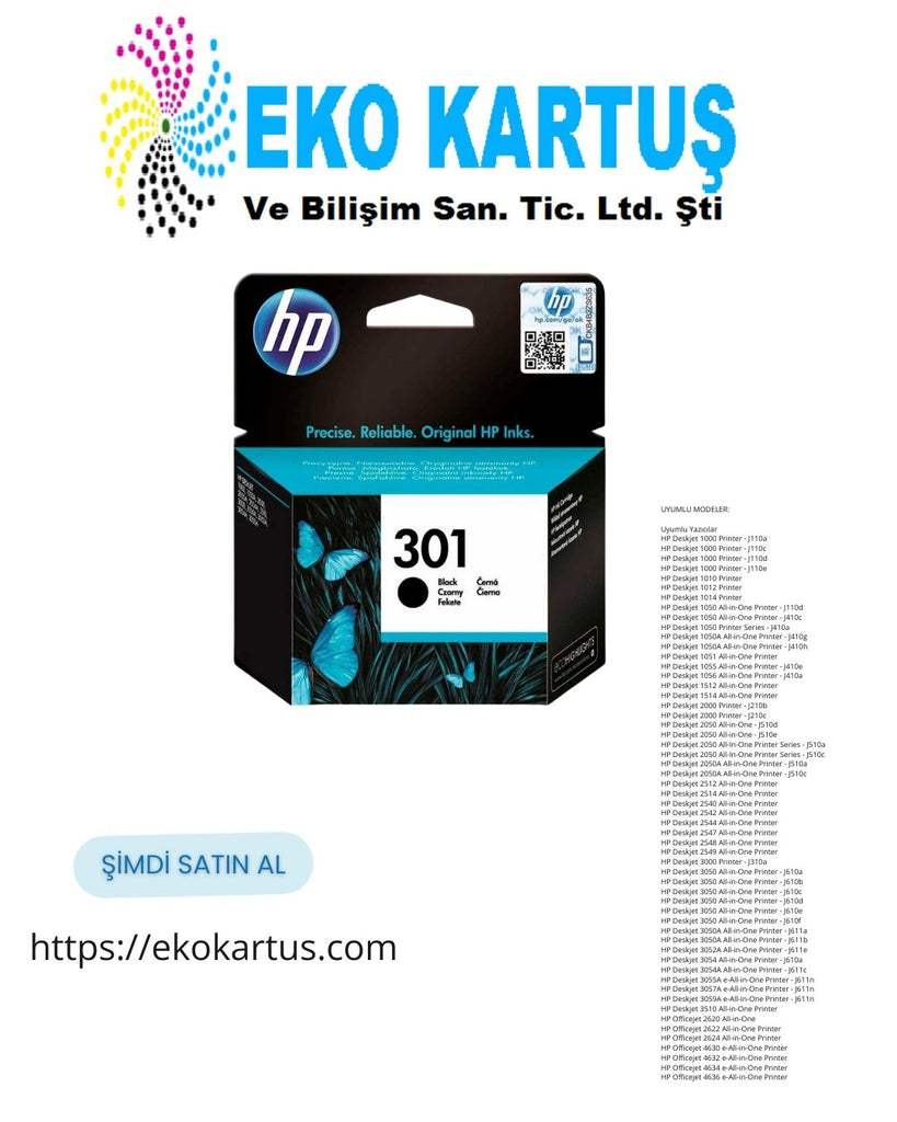 Hp 301 CH561EE BLACK Orijinal Kartuş