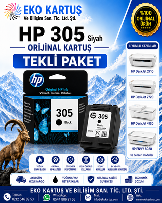 HP 305 SİYAH ORİJİNAL KARTUŞ 3YM61AE
