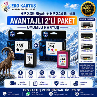 HP DeskJet 5740 HP 344 RENKLİ VE 339 SİYAH 2'Lİ PAKET