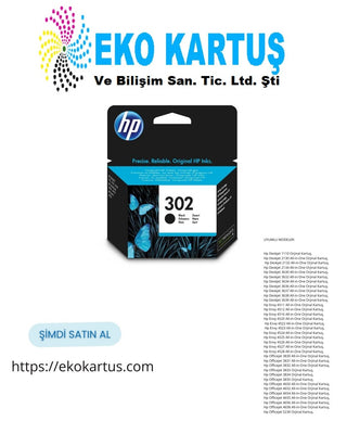 HP 302 F6U66AE BLACK  Orijinal Kartuş
