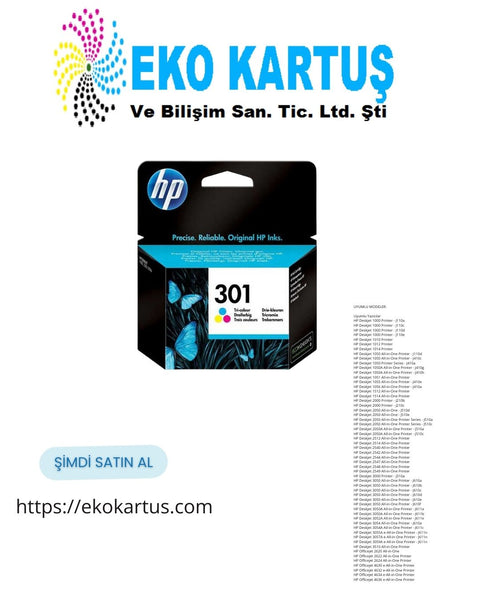 Hp 301 CH562EE Renkli Orijinal Kartuş