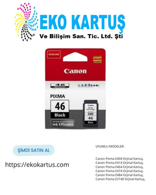 Canon PG-46  /9059B001 Siyah Orijinal Kartuş