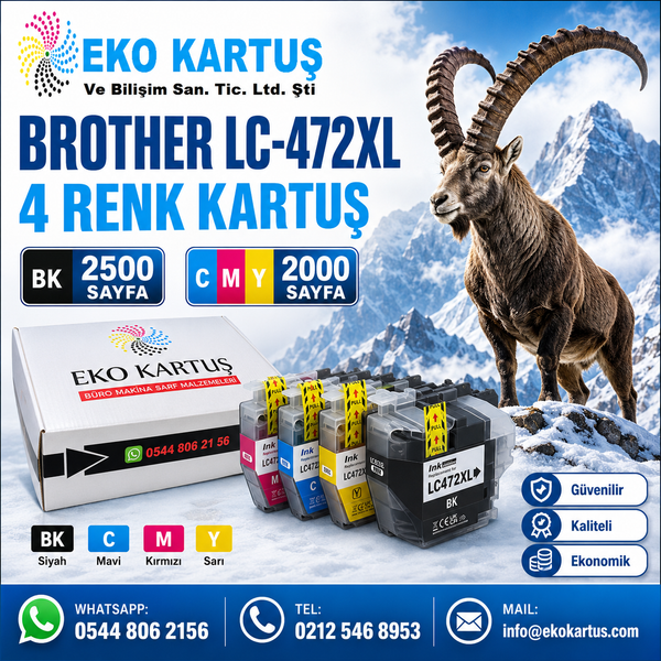 BROTHER MFC-J2340DW LC-472XL 4 RENK KARTUŞ