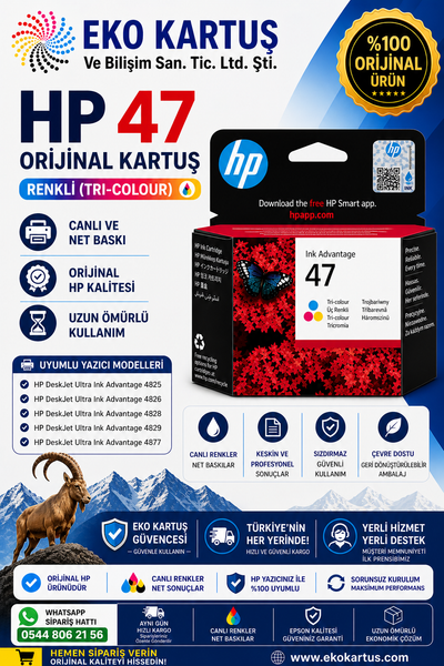 Hp 47 (6ZD61AE) Renkli KARTUŞ