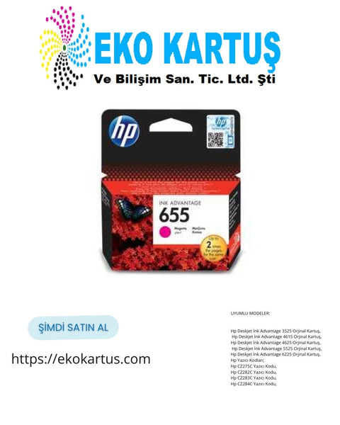 HP 655 CZ111AE MACENTA (Kırmızı) Orijinal Kartuş