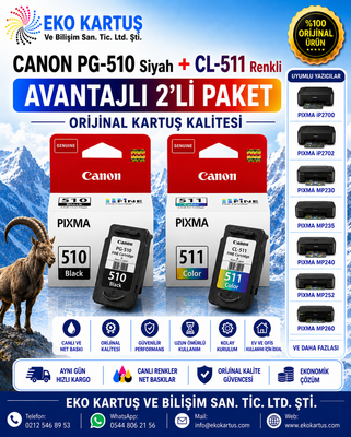 Canon PIXMA MP282  CL 511 RENKLİ VE 510 SİYAH 2'Lİ PAKET