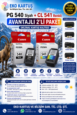 Canon PIXMA MG3600 CL 541 RENKLİ VE 540 SİYAH 2'Lİ PAKET