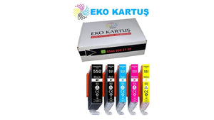 Canon Pixma MX-725 PGI 550XL / CLİ 551XL 5 RENK MUADİL KARTUŞ