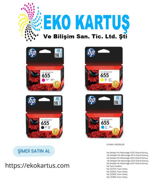 HP 655 SET 4 RENK  Orijinal Kartuş