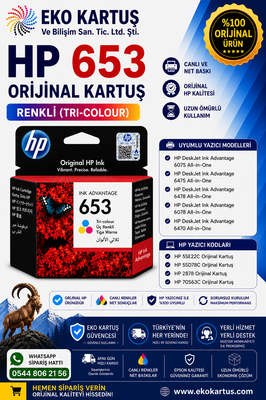 HP 653 - 3YM74AE Renkli Orijinal Kartuş