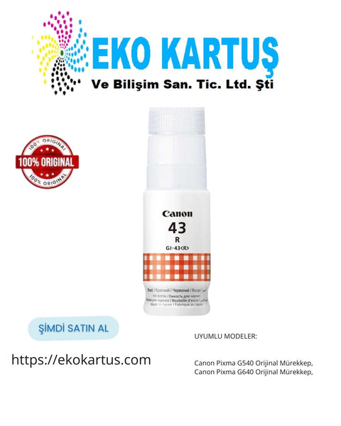 Canon GI-43 4716C001 RED KIRMIZI Orijinal Mürekkep