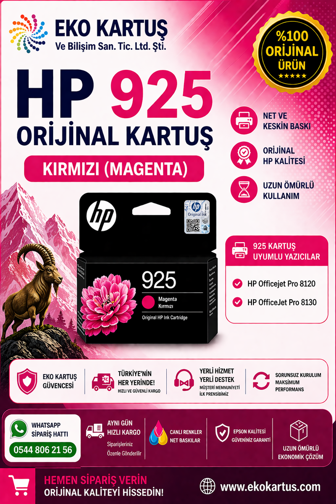 HP 925 MAGENTA ORIGINAL CARTRIDGE
