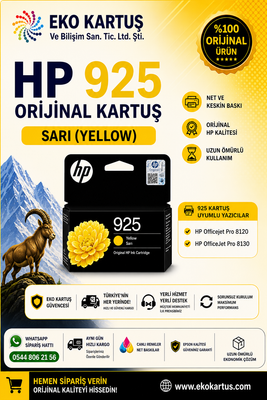 HP 925 YELLOW ORİJİNAL KARTUŞ