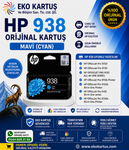 HP 938 4S6X5PE CYAN Orijinal Kartuş