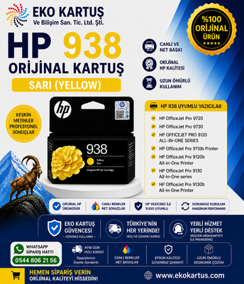 HP 938 4S6X7PE YELLOW Orijinal Kartuş