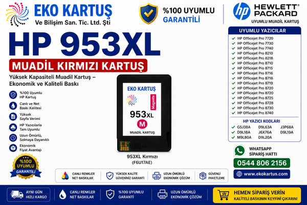 HP Officejet Pro 8740 kırmızı Kartuş 953XL (Muadil)