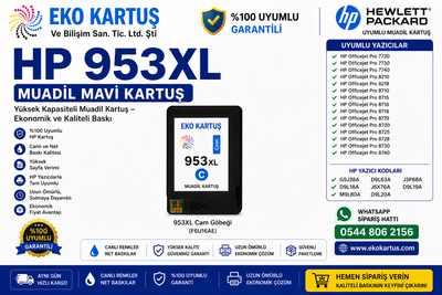 HP Officejet 8702 Mavi Kartuş 953XL (Muadil)