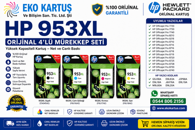 Hp  953xl set 4 renk orijinal kartuş